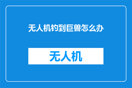 无人机钓到巨兽怎么办