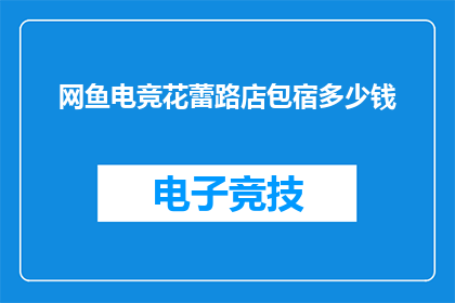 网鱼电竞花蕾路店包宿多少钱(网鱼电竞花蕾路店的包宿价格是多少？)