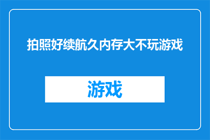 拍照好续航久内存大不玩游戏(拍照续航内存大，不玩游戏，这样的手机你能找到吗？)